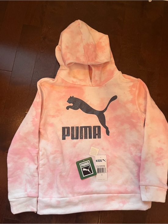 Puma Other - Puma Kids Chalk Pink Tie-Dye Hoodie with Logo
